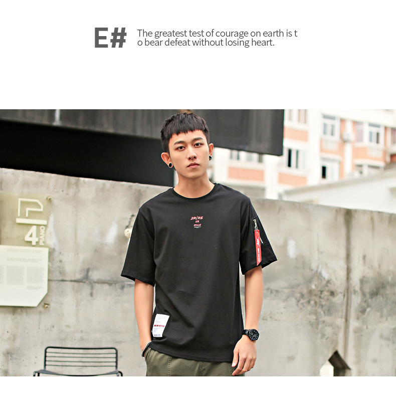 廠家直銷2018T恤男 春夏新品短袖男士個性潮流寬松圓領全棉